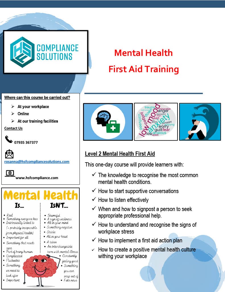 mental health first aid training flyer