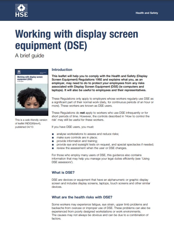 Display Screen Equipment Training